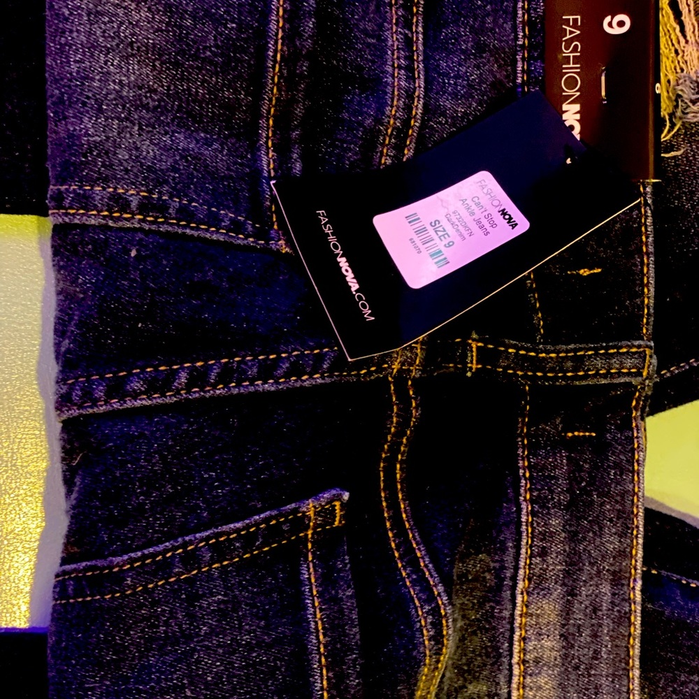 FashionNova Dark Blue Ripped Jeans